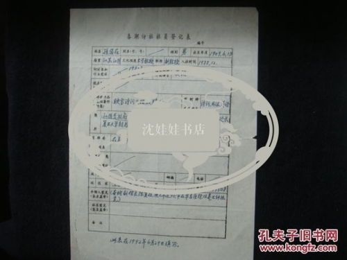 上海文史館春潮詩社入社登記表之軍政界 行政院物資局專員孫俊在,鋼筆1頁鈐印 春潮詩社是文史館員數(shù)逾70人的中國最大 翰林詩社 也是成員入社平均年齡逾